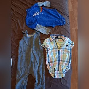 Baby and toddler clothes, plates, kid light up cups and a diaper bag